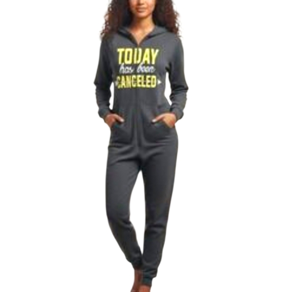 Secret Treasures Other - Secret Treasures "Today is Cancelled" Women's Gray Onsie Sz XL